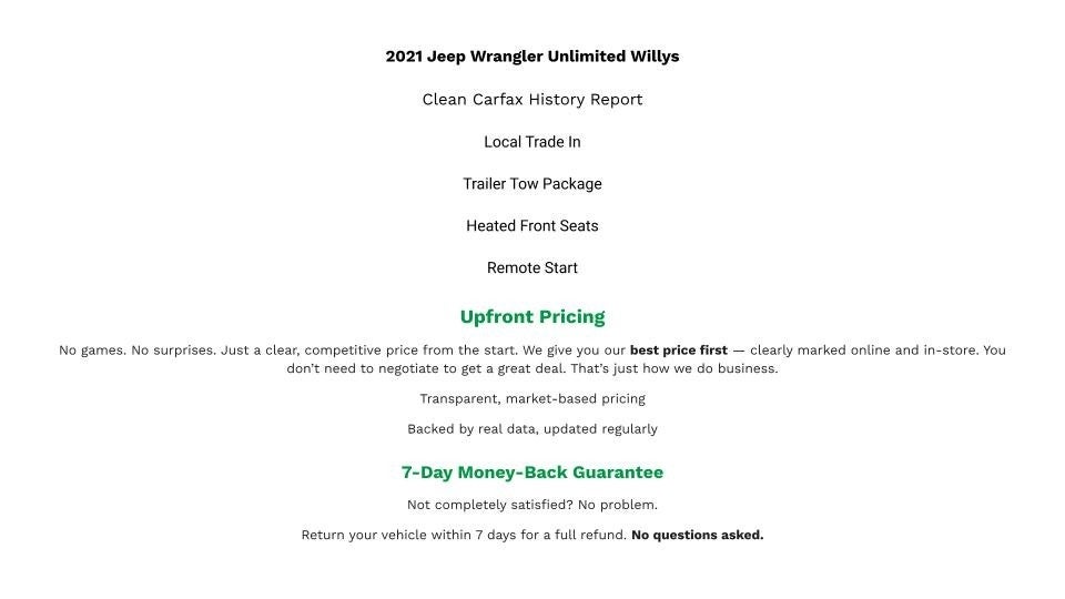 2021 Jeep Wrangler Unlimited Willys 4x4