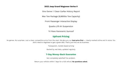 2022 Jeep Grand Wagoneer Series II 4x4