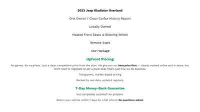 2023 Jeep Gladiator Overland 4x4