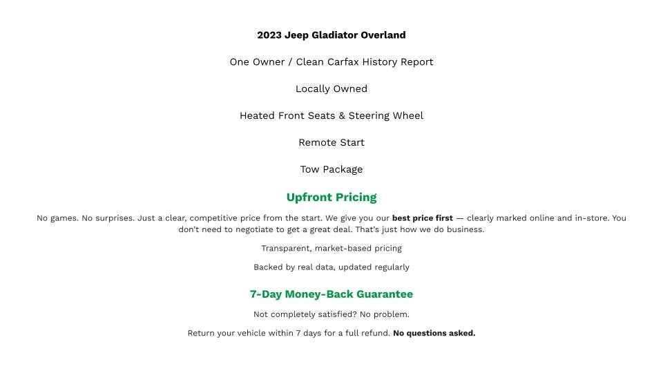 2023 Jeep Gladiator Overland 4x4