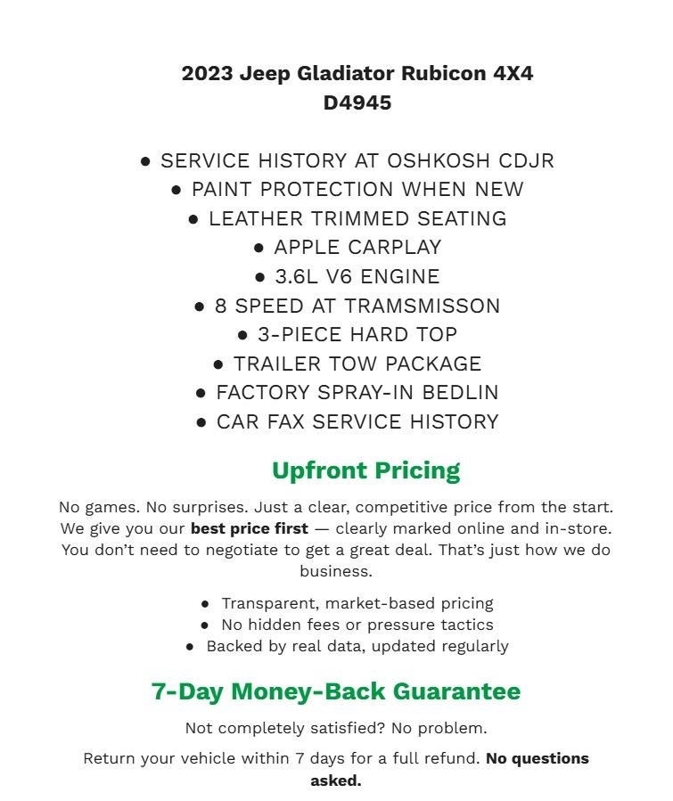 2023 Jeep Gladiator Rubicon 4x4