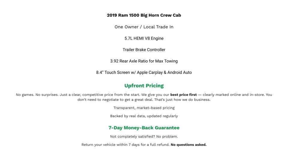 2019 RAM 1500 Big Horn/Lone Star Crew Cab 4x4 5'7' Box